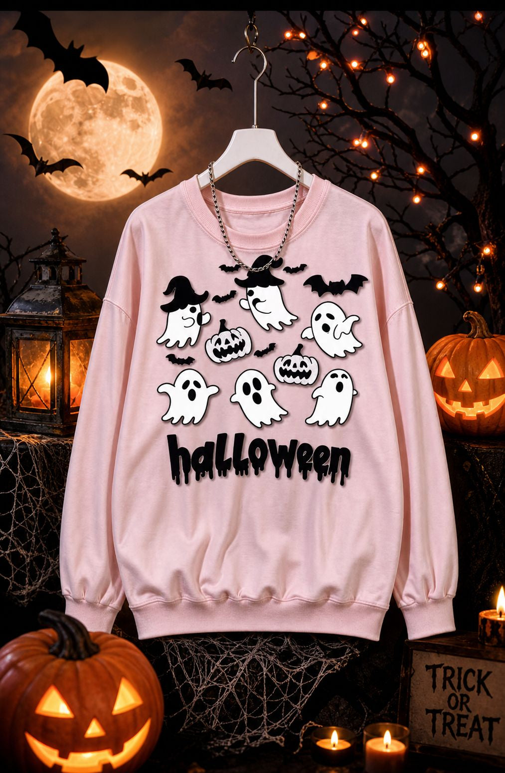 Spooky Season Cozy Halloween Crewneck Sweatshirt